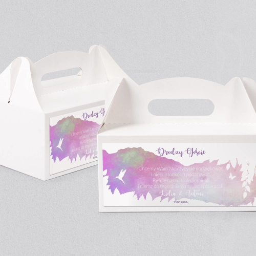 Pudełko na ciasto weselne Stylish Motyw 9