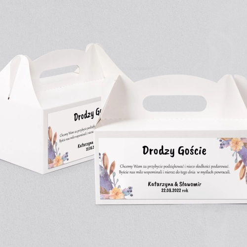 Pudełko na ciasto weselne Bukiety Motyw 18