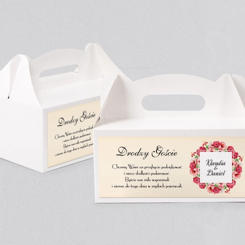 Pudełko na ciasto weselne Love Motyw 16