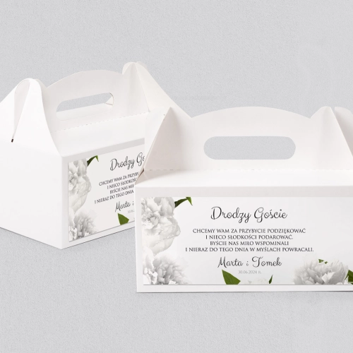 Pudełko na ciasto weselne Soft - Motyw 3