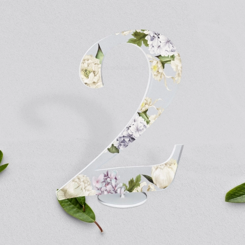 Akrylowe numery na stół weselny - Ofelia Motyw 2