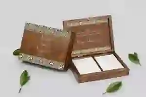 Pudełko na obrączki prostokątne brązowe - Vintage Motyw 3