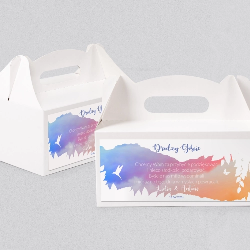 Pudełko na ciasto weselne Stylish Motyw 14