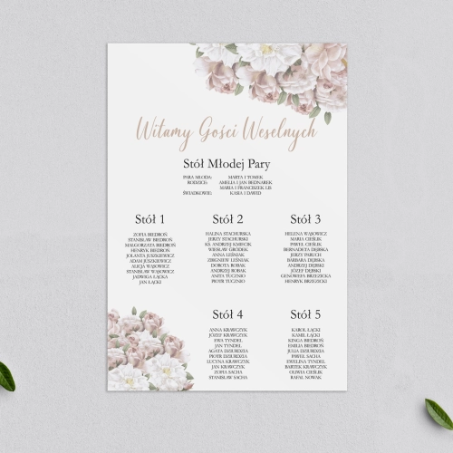 Plan stołów weselnych Amore Rosso - Motyw 2