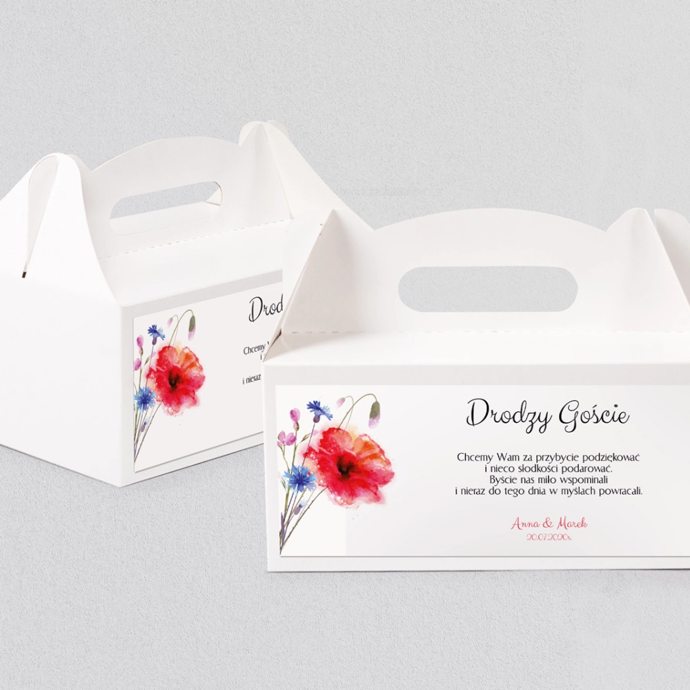 Pudełko na ciasto weselne Sweet Love - Motyw 2