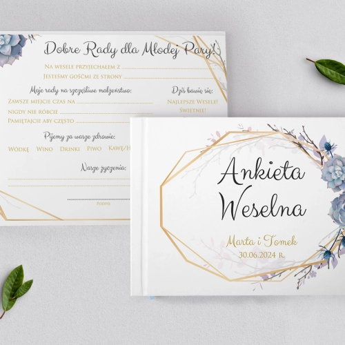 Ankieta Weselna - Flowers & Frame Motyw 6