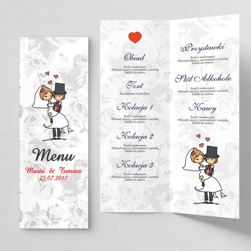 Menu Weselne Zakochani Motyw 3