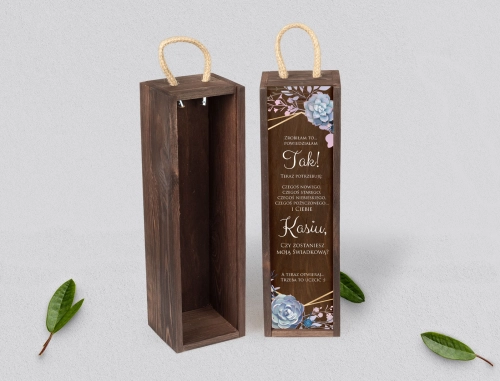 Prośba o Świadkowanie - SNW brązowa Flowers & Frame Motyw 6