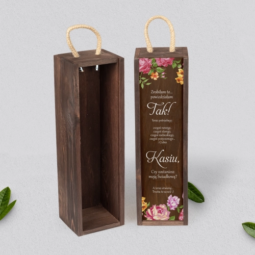 Prośba o Świadkowanie - SNW brązowa Serca Kwiat Motyw 6