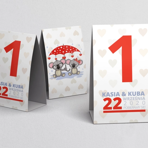 Numerki na stół Uroczy Deszcz Motyw 13