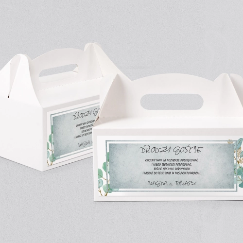 Pudełko na ciasto weselne Mgiełka - Motyw 5