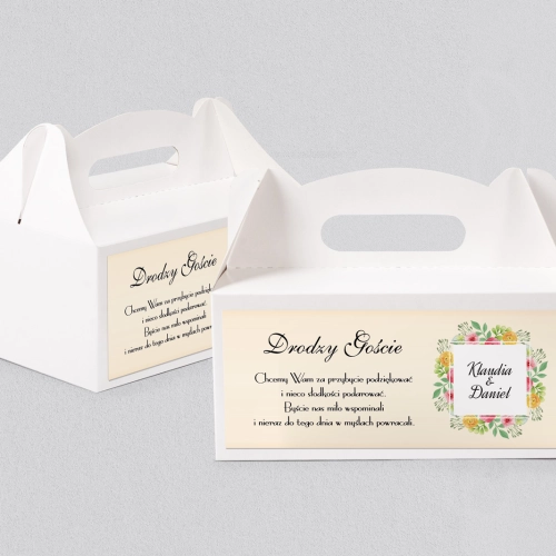 Pudełko na ciasto weselne Love Motyw 15