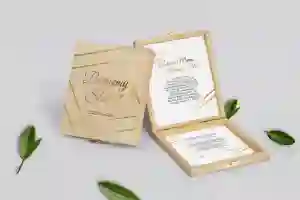 Zaproszenie dla Rodziców - naturalne Marmur&Złoto Motyw 1