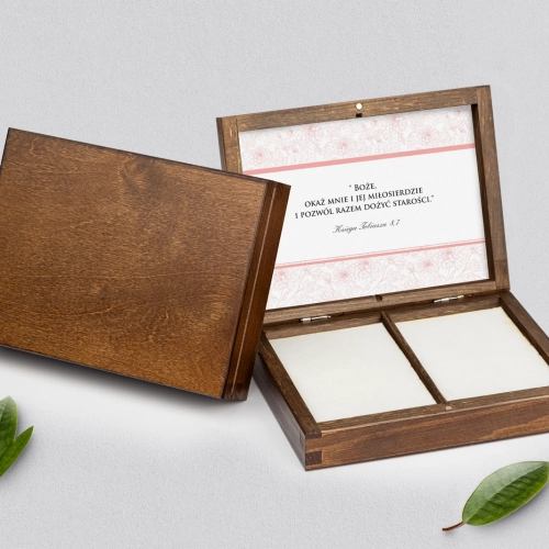 Pudełko na obrączki prostokątne brązowe - Ornaments Motyw 5
