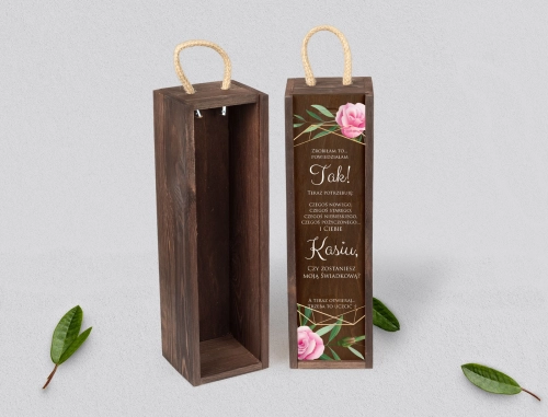 Prośba o Świadkowanie - SNW brązowa Flowers & Frame Motyw 4
