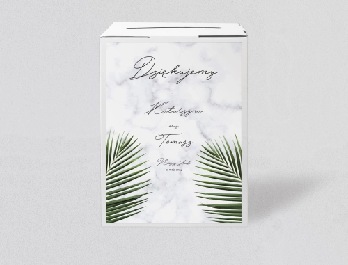 Pudełko na koperty i pieniądze Marble leaf Motyw 1