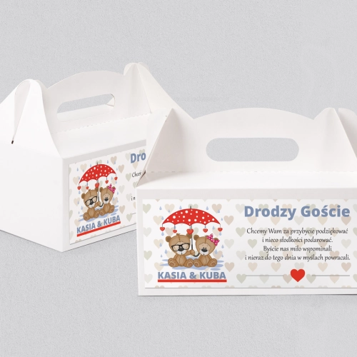 Pudełko na ciasto weselne Uroczy Deszcz Motyw 14