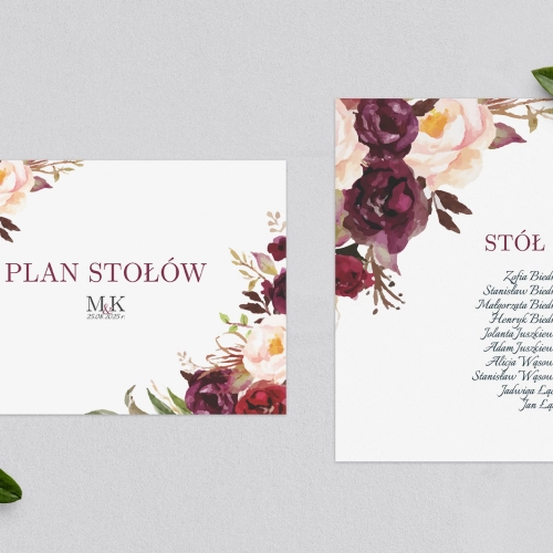 Plan Stołów - Karteczka Fabello Motyw 2