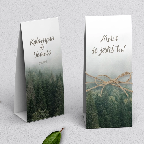 Podziękowanie Merci - Pudełeczko Forest - Motyw 2