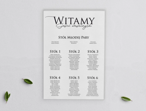 Plan stołów weselnych na płótnie Minimalistyczny Motyw 2