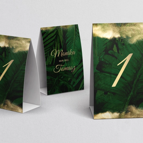 Numerki na stół Greenery Motyw 2
