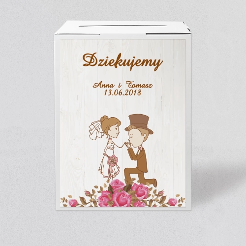 Pudełko na koperty i pieniądze Naturalna Miłość Motyw 5