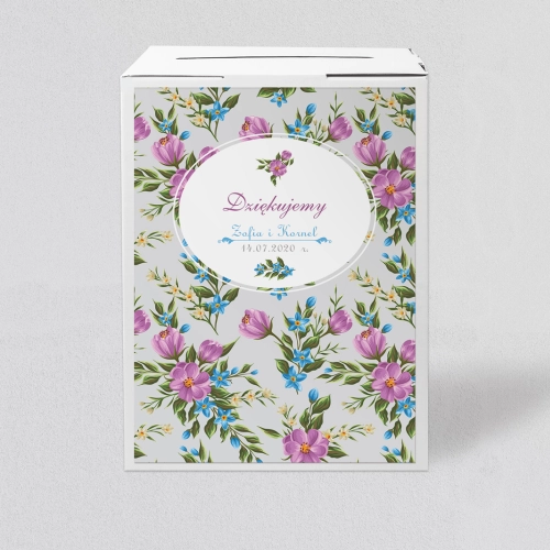 Pudełko na koperty i pieniądze Pobieramy się Motyw 3