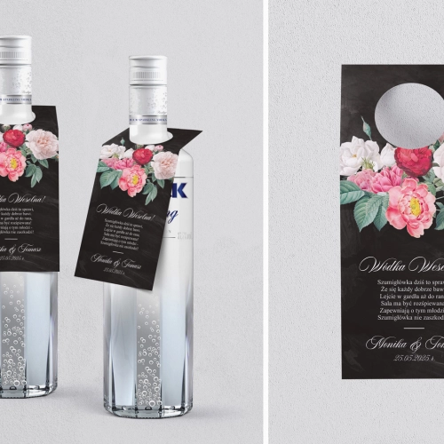 Zawieszka na alkohol oczko Black Flowers - Motyw 2