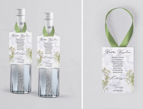 Zawieszka na alkohol Marble leaf - Motyw 3