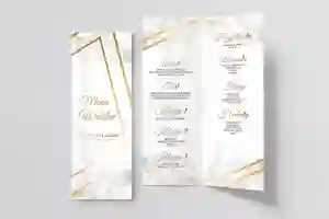 Menu Weselne Marmur & Złoto - Motyw 1