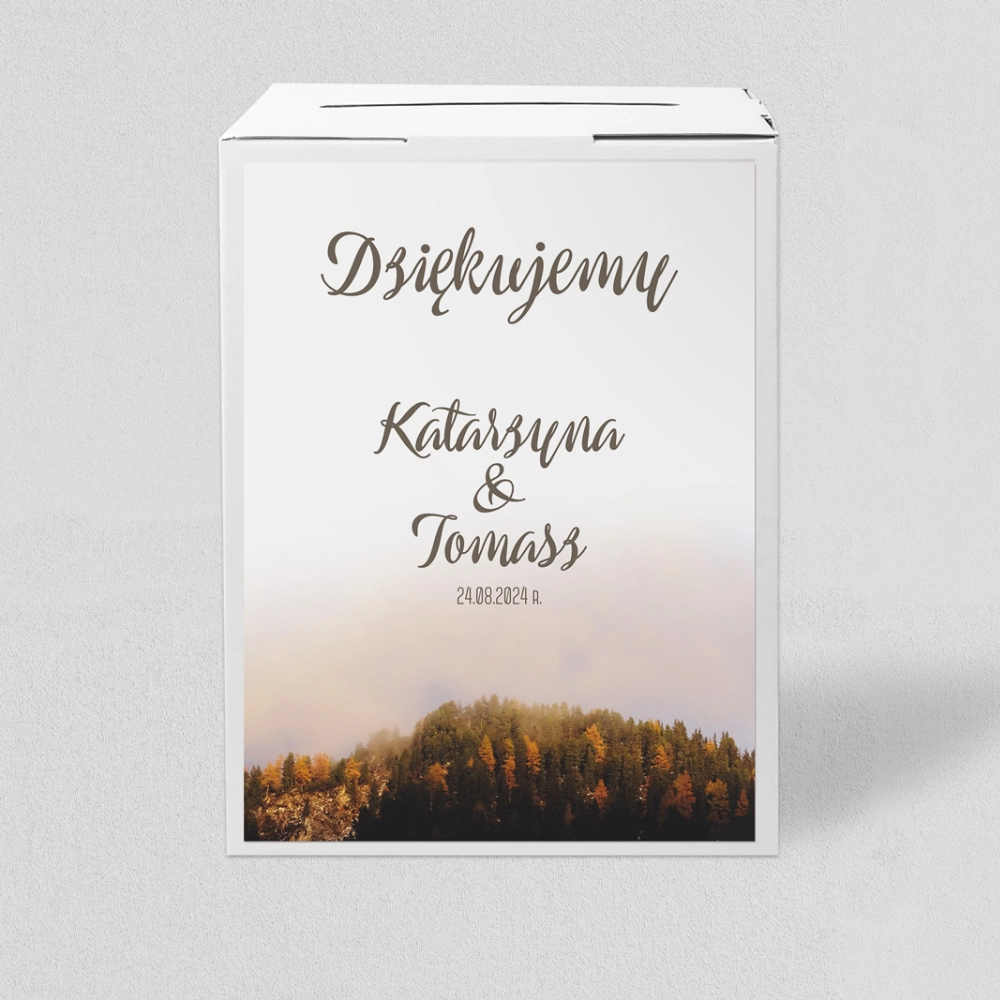 Pudełko na koperty i pieniądze Forest - Motyw 3