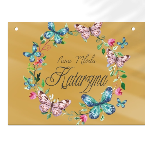 Zawieszka na krzesła - Prostokątna Akwarelowe Wianki Motyw 3