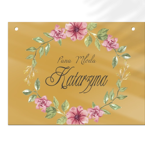 Zawieszka na krzesła - Prostokątna Akwarelowe Wianki Motyw 6