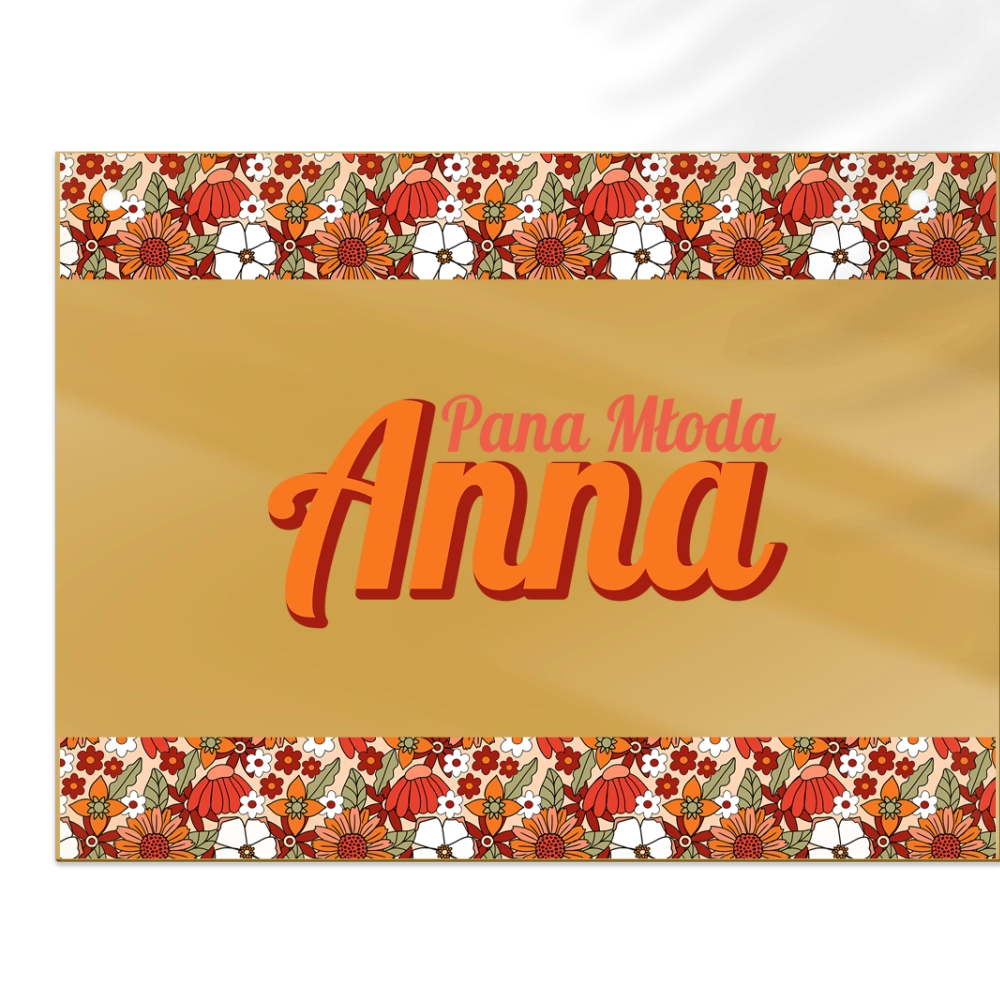 Zawieszka na krzesła - Prostokątna Retro Style Motyw 3