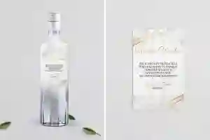 Naklejki na alkohol - Marmur i Złoto Motyw 1