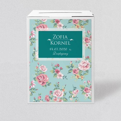 Pudełko na koperty i pieniądze Kwiatowe Pole Motyw 1