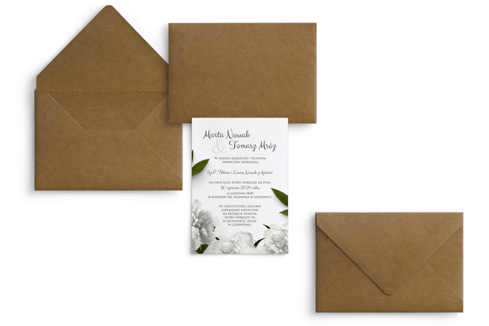 Zaproszenia ślubne Soft - Motyw 3