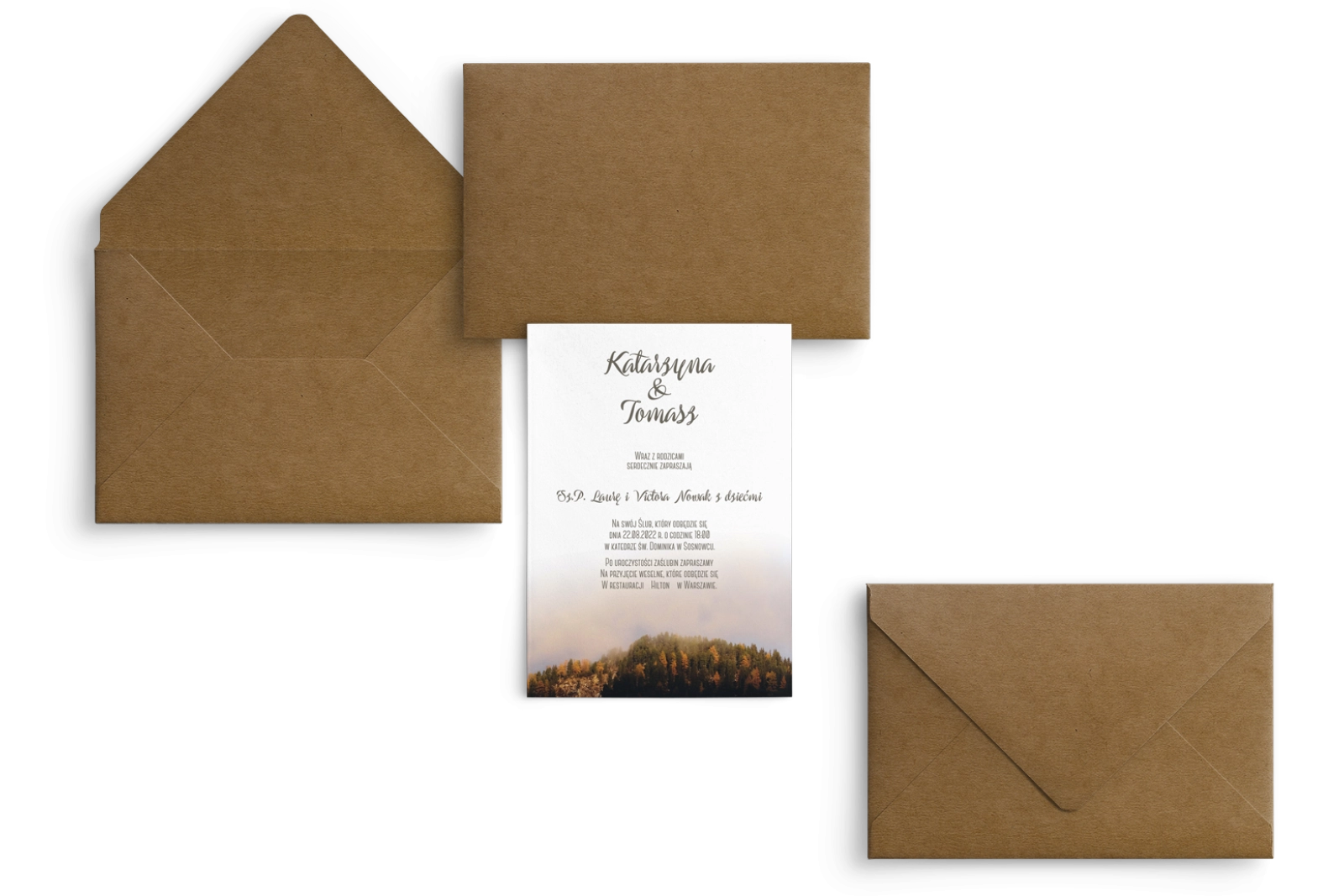 Zaproszenia ślubne Forest - Motyw 3