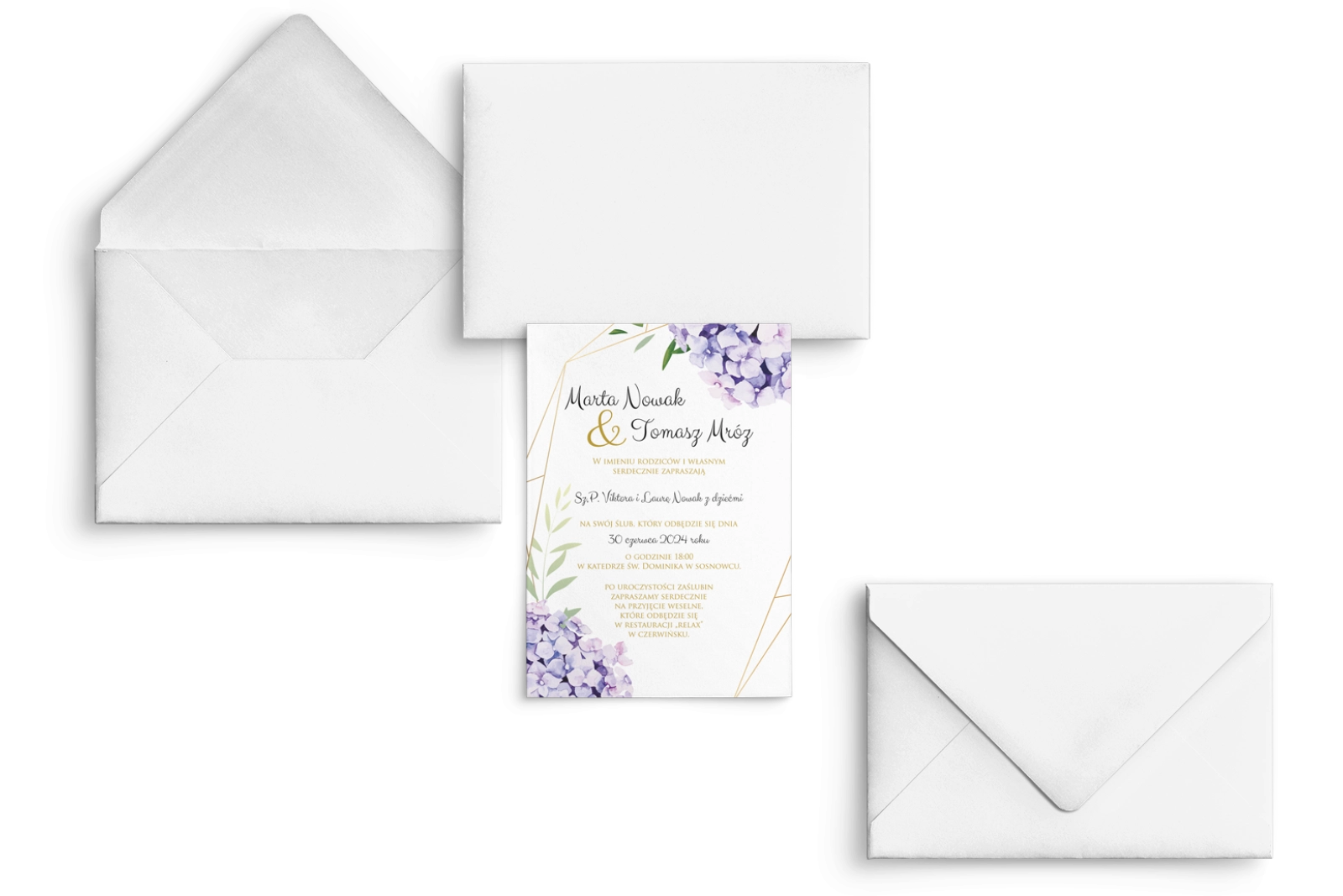 Zaproszenia ślubne Flowers & Frame - Motyw 1