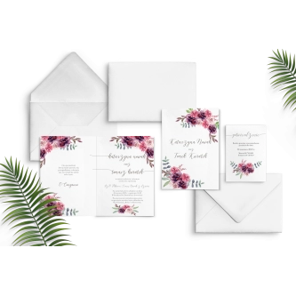 Zaproszenia ślubne PasteLove- Składane z&nbsp;białą kopertą i&nbsp;wkładką