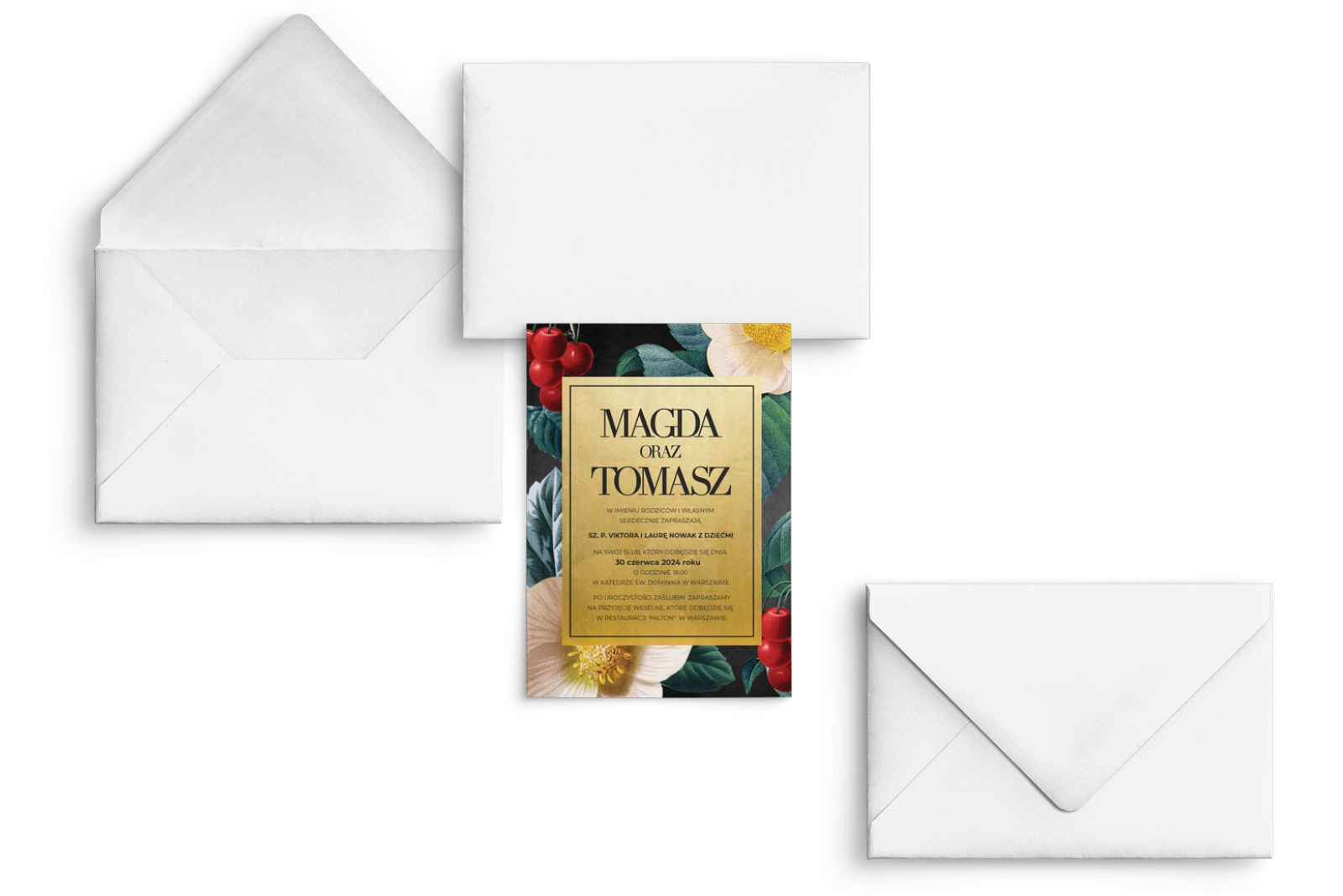 Zaproszenia ślubne Amore - Motyw 1