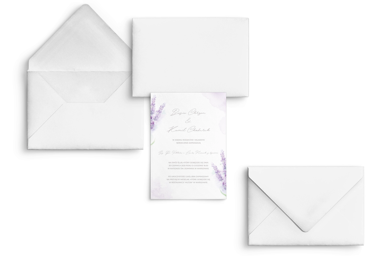 Zaproszenia ślubne Lili - Motyw 1