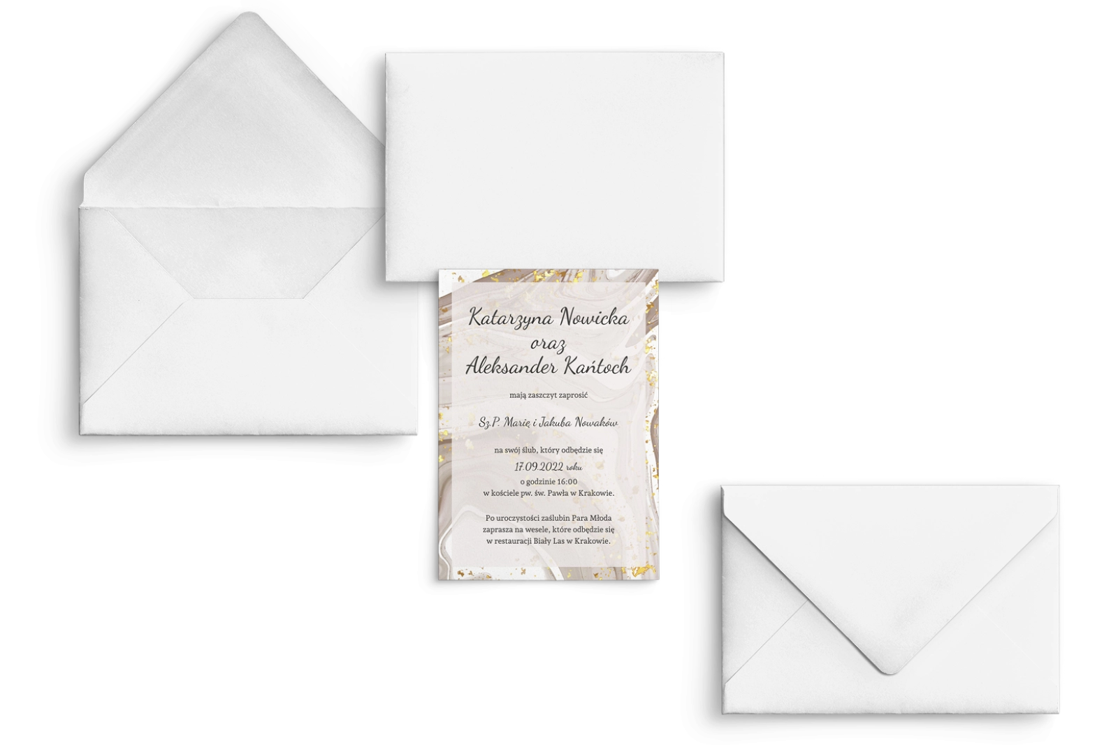 Zaproszenia ślubne Golden Brown - Motyw 1