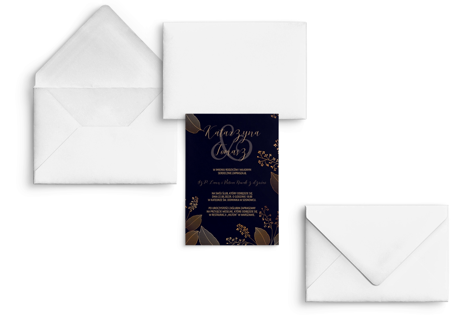 Zaproszenia ślubne Goldish- Motyw1