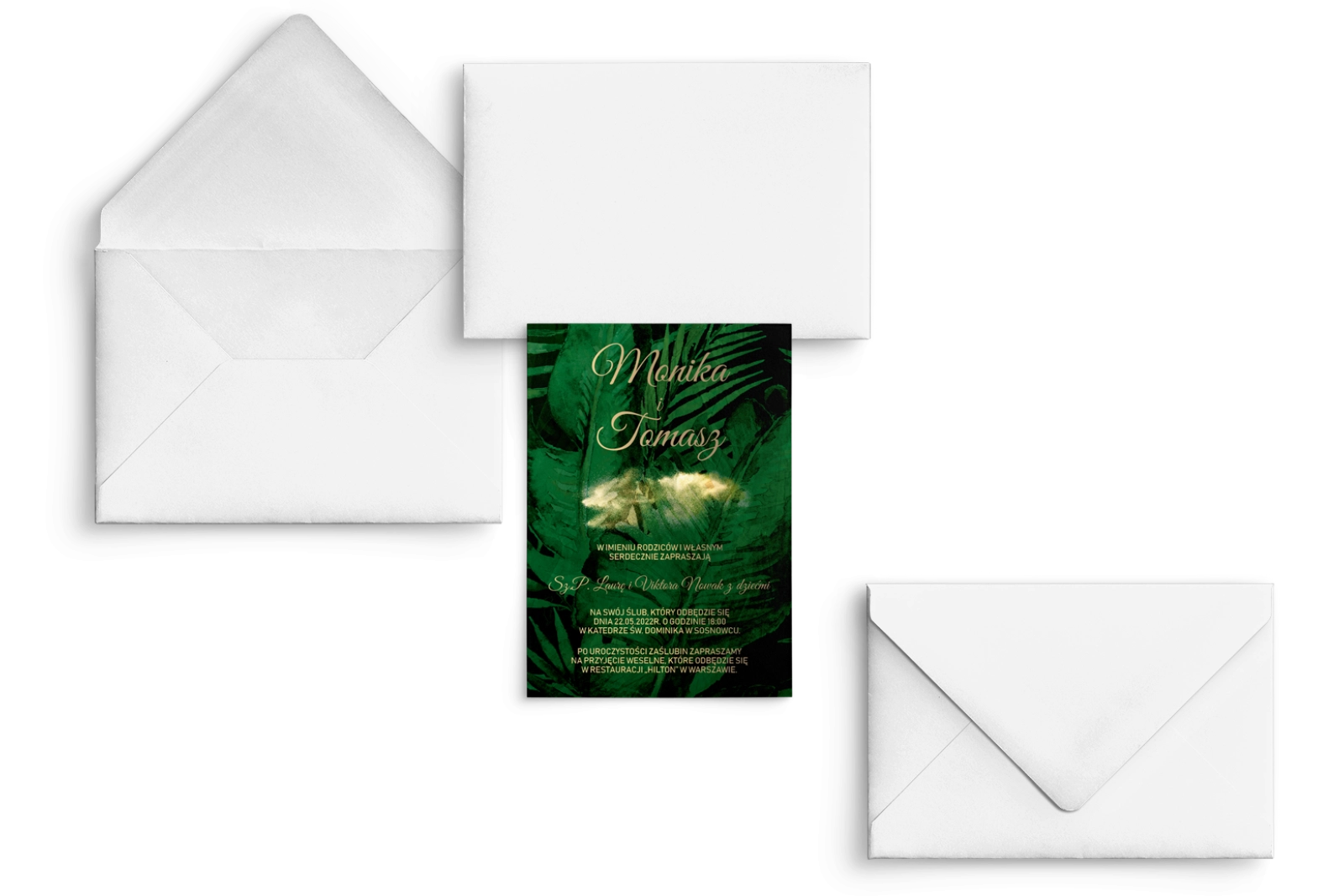 Zaproszenia ślubne Greenery- Motyw2