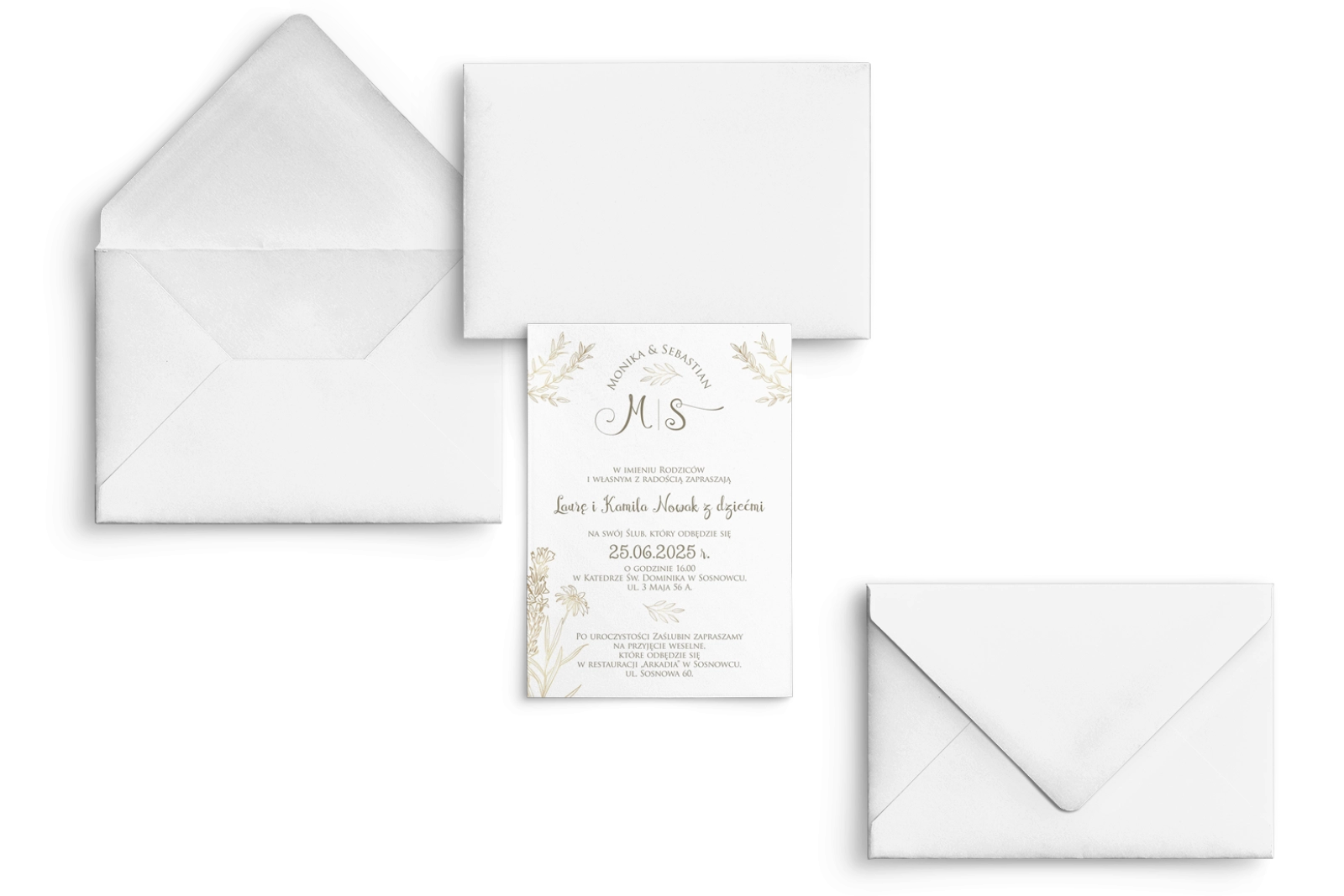 Zaproszenia ślubne Fiori - Motyw 1