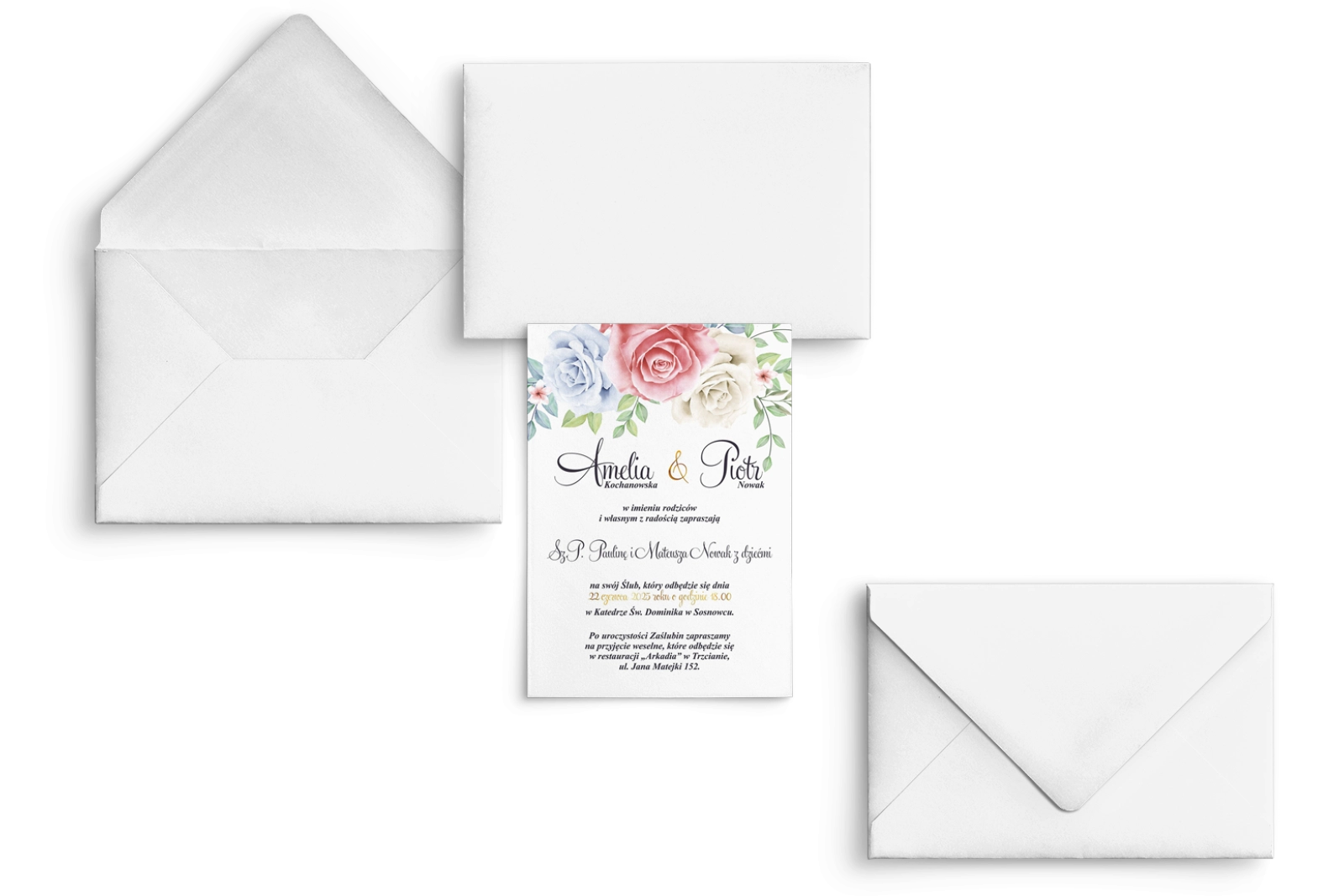 Zaproszenia ślubne Geometryczne Serce - Motyw 3