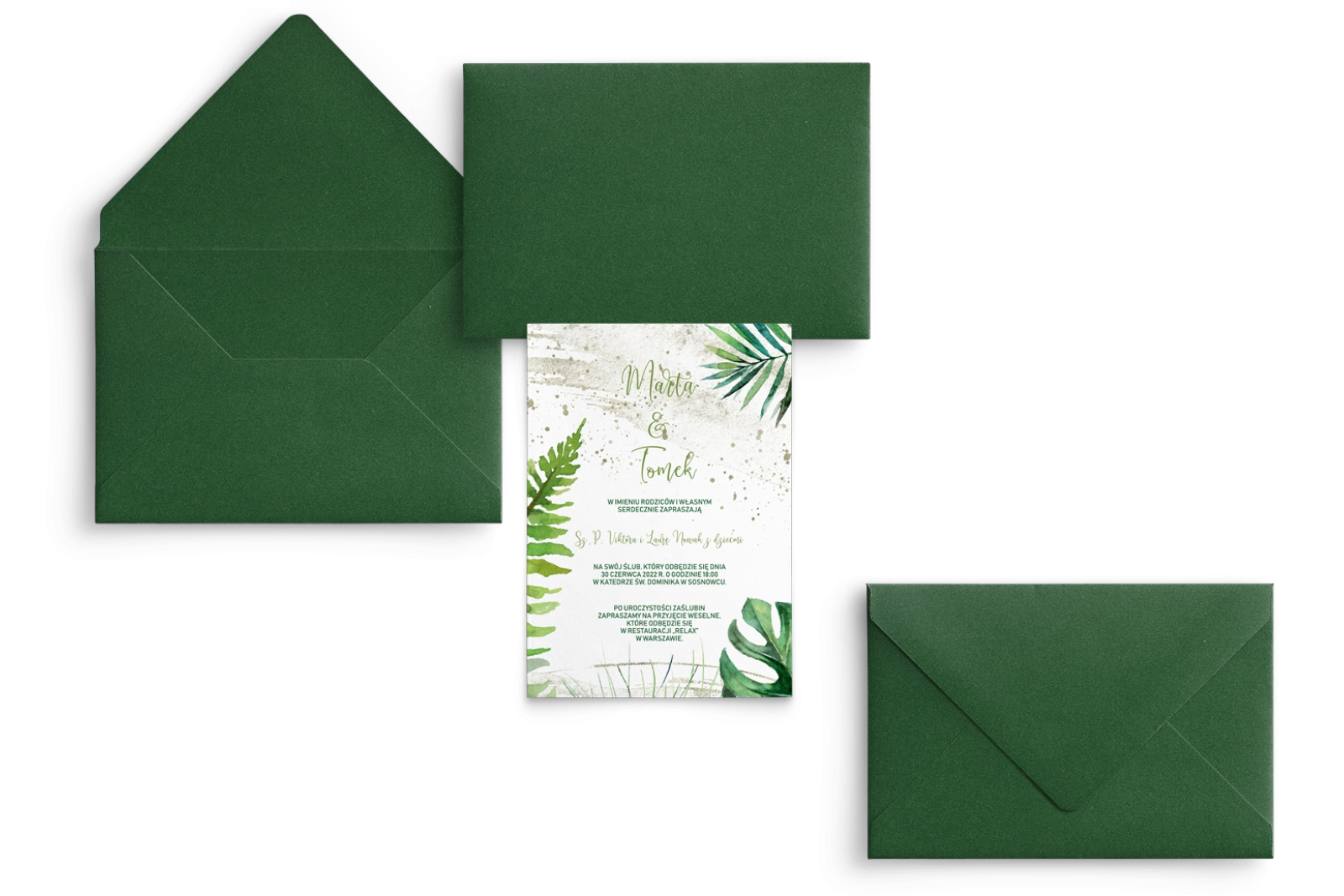 Zaproszenia ślubne Tropical - Motyw 1