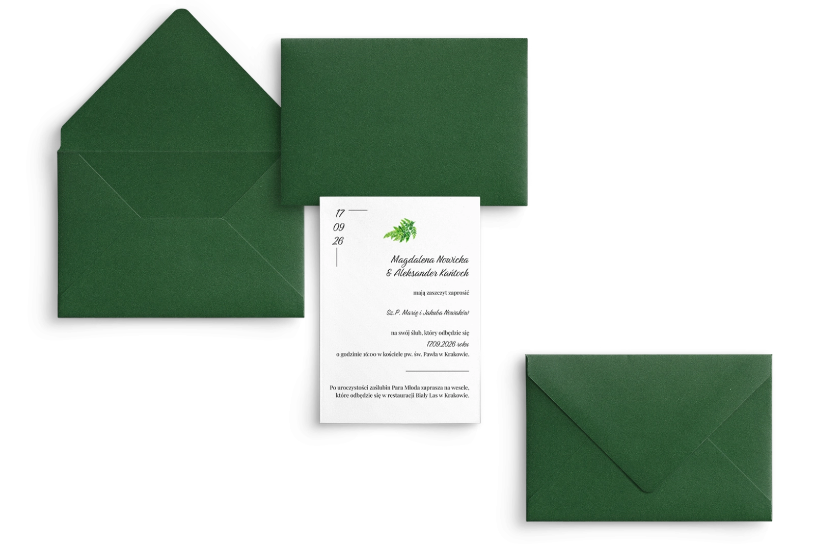 Zaproszenia ślubne Nature - Motyw 1