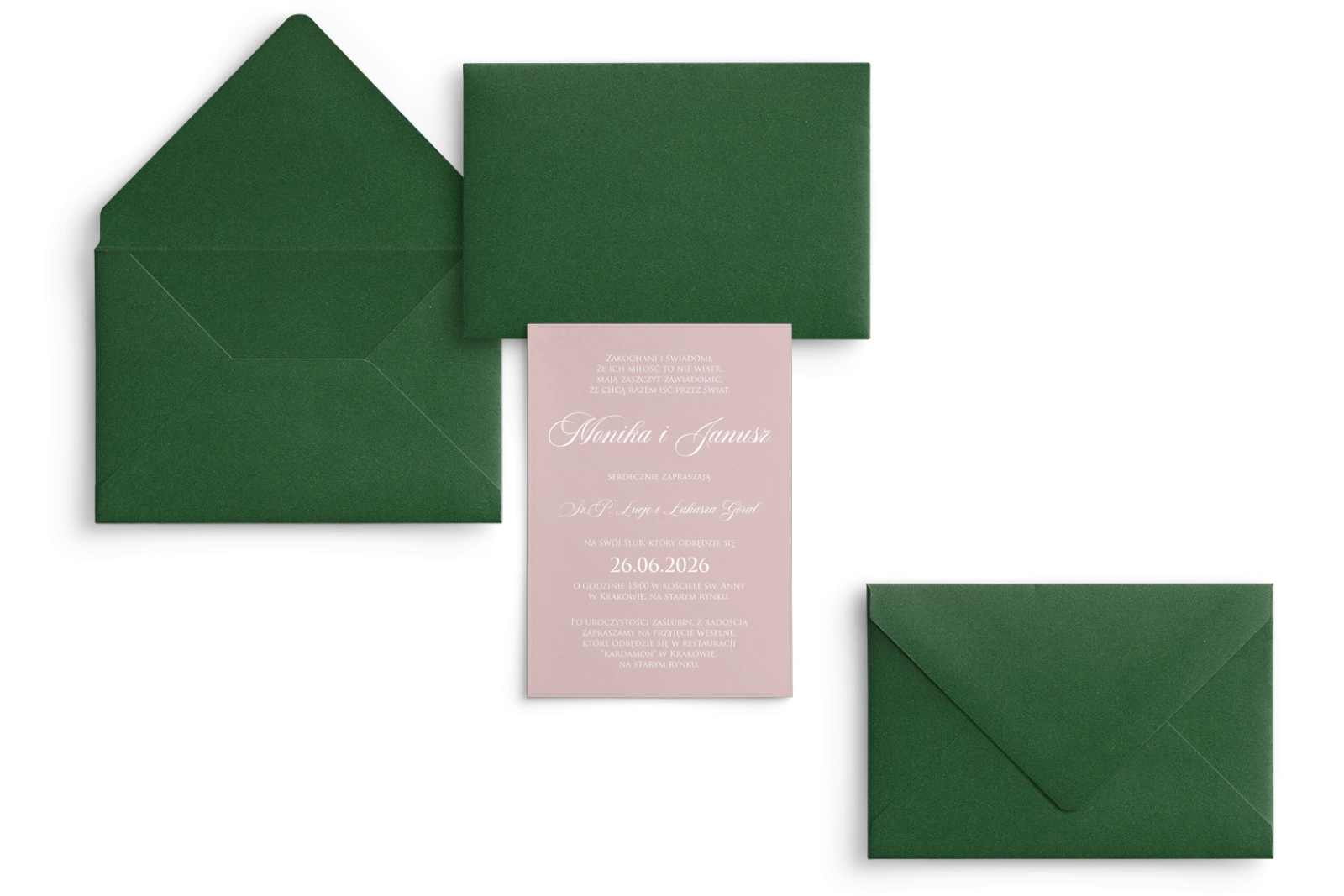 Zaproszenia ślubne Bella - Motyw 1